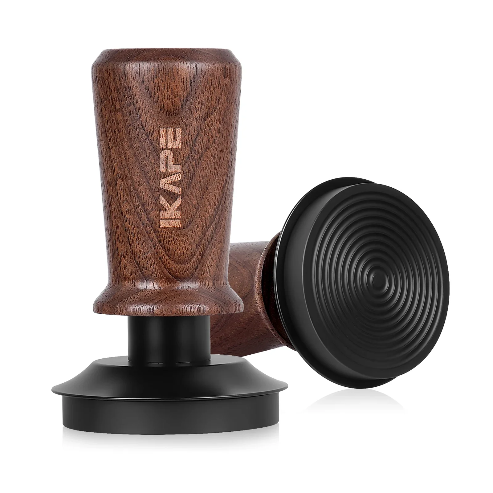 

IKAPE Coffee Wooden Tamper V3, Espresso Walnut Tamper with Calibrated Spring Loaded And Titanium PVD Coating Base Fit 51/54/58mm