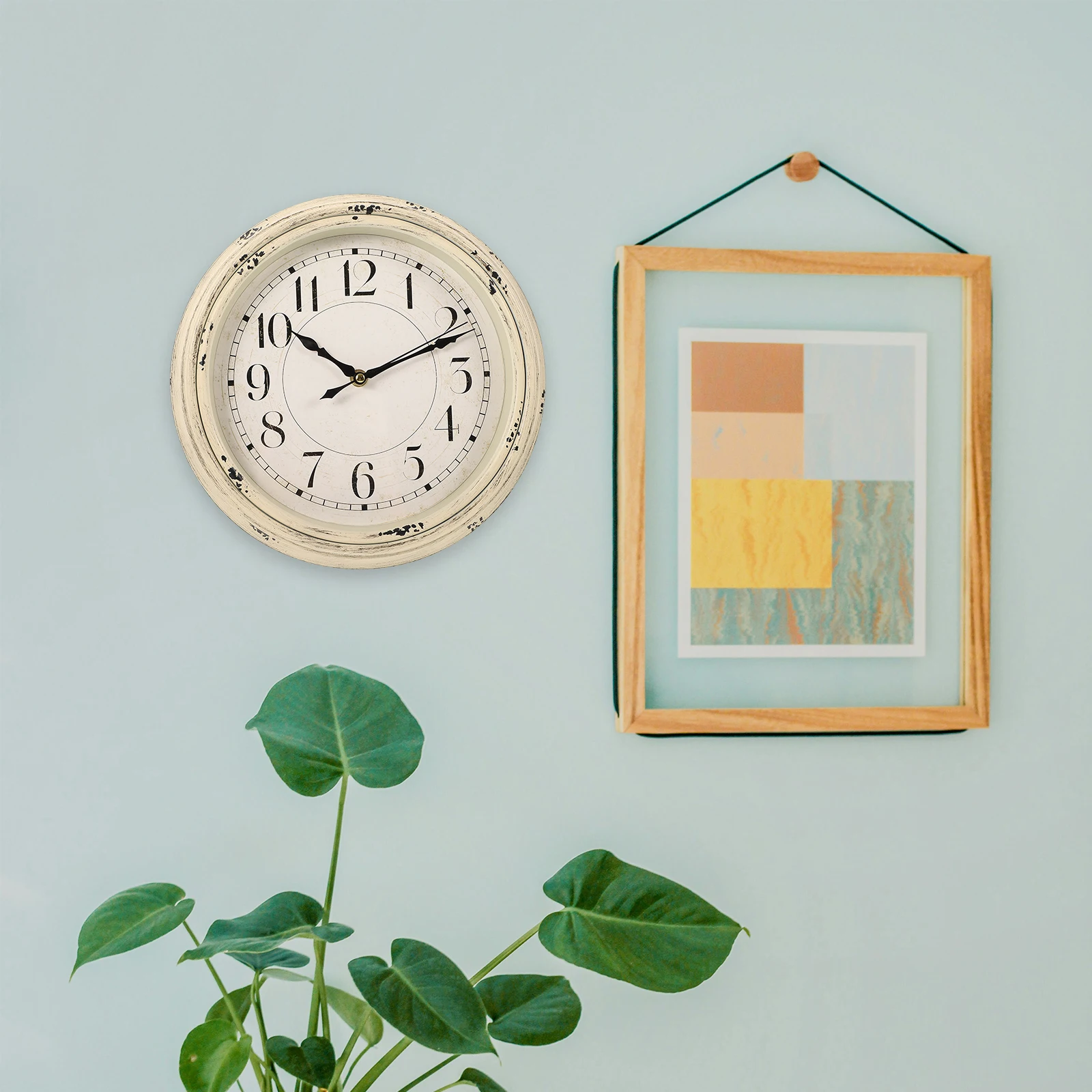 

Retro Wall 12 Inch Mute Hanging Silent Wall Clock Clock for Living Room Bedroom Decorative Home Office Vintage Style