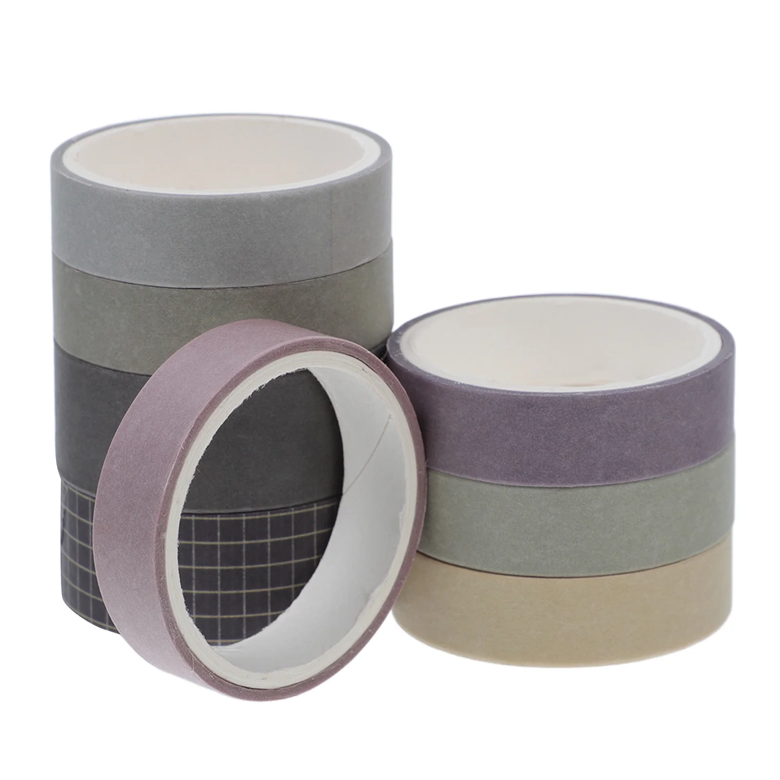 8 لفات اشي متعدد الألوان عالية الالتصاق المسيل للدموع ورقة الشريط Diy بها بنفسك المجلات سجل القصاصات التفاف الحرف شريط مزخرف الأسطوانة #4