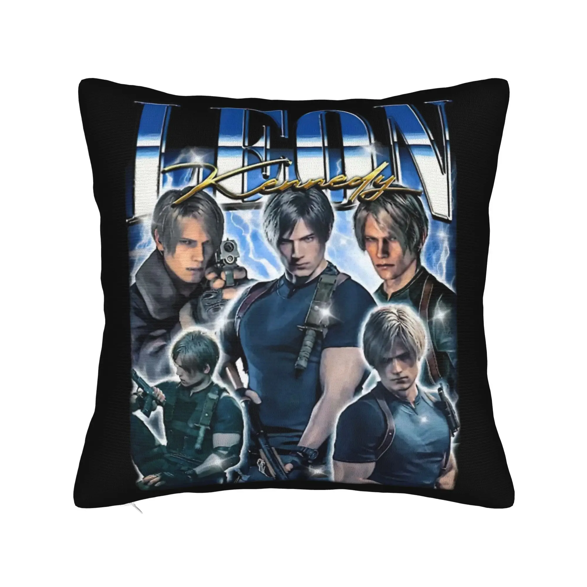 Leon Scott Kennedy Bootleg Vintage Pillowcase Printing Cushion Cover Gift Residents Evils Throw Pillow Case Cover Home Zippered