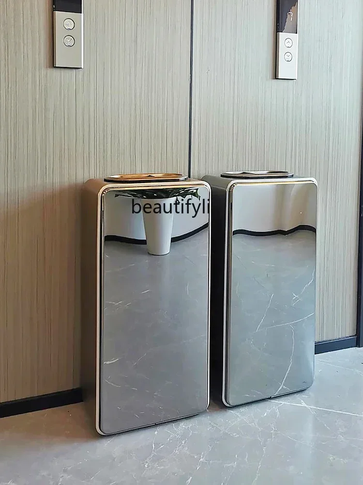 Hotel Trash Can Commercial Company Corridor Lobby Elevator Hall Vertical Ash Bucket Creative and Slightly Luxury High-End