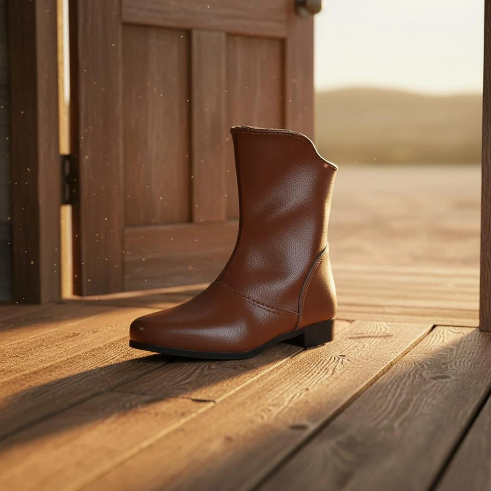 

Cowboy Doll Boots Western Design Brown Doll Boots Faux Leather Handmade for BJD Owners