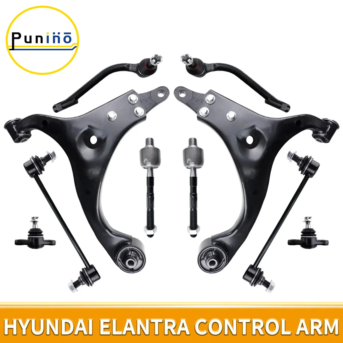 

Punino 10pcs Front Lower Control Arm with Ball Joint Sway Bar End Link for Hyundai Elantra 2007 2008 2009 2010 2011 2012