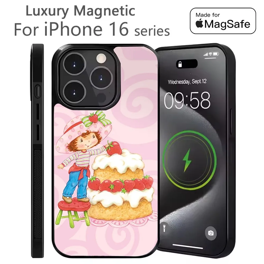 

Girl Pink Strawberry S-Shortcake Phone Case For iPhone 16,15,14,13,12,11,Plus,Pro,Max Mini Magsafe Magnetic Wireless Charging