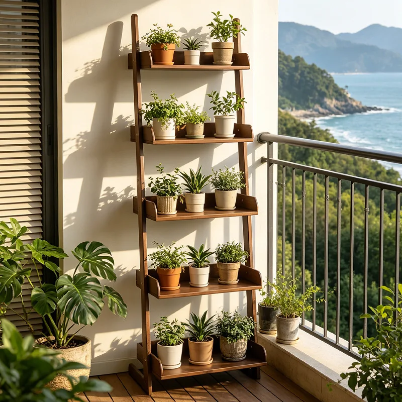 living room floor-to-ceiling rack, balcony decoration and arrangement, succulent flower pot, plant garden display rack