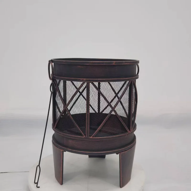 

Outdoor wood burning portable cast iron fire pit campfire and camping picnic patio