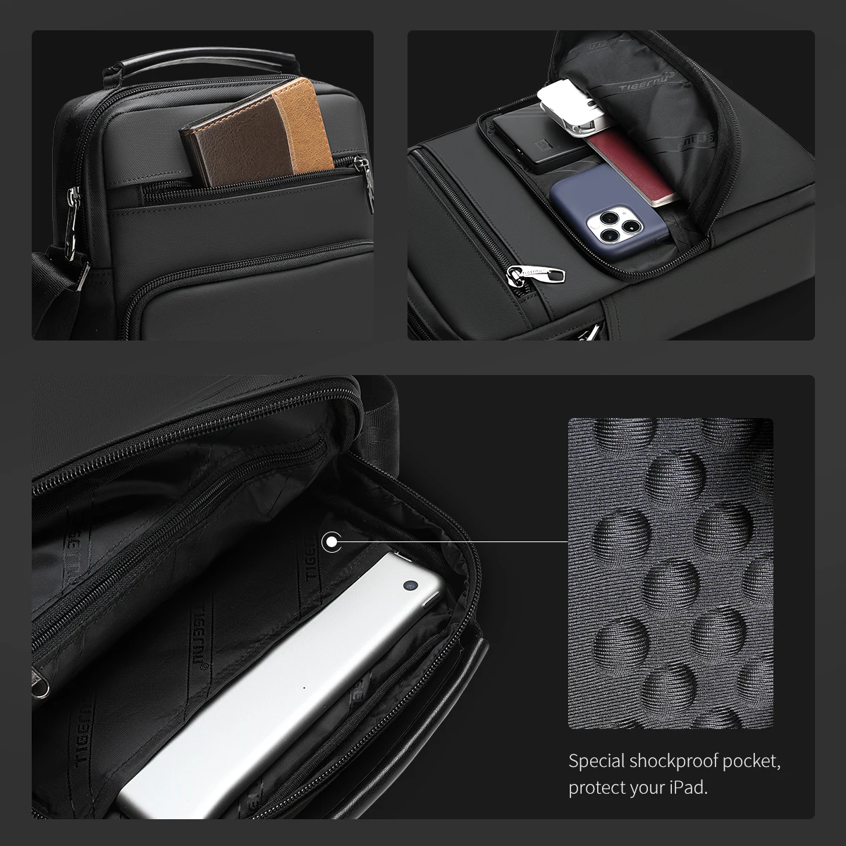 Tigernu Messenger Bags For Men Fashion Crossbody Bags 9.7inch Ipad Bag MIni Pack Men Business Bag Shoulder Bags Male Handbags - Image 5