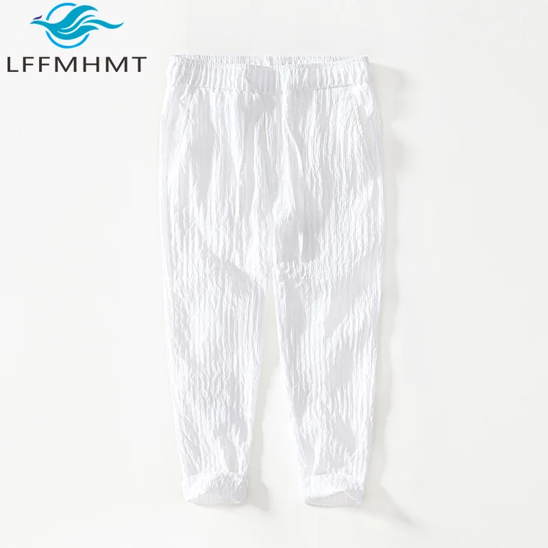 

Autumn New Fashion Men's Straight Pants Japan Style Good Quality Cotton Blended Solid Color Thin Loose Casual Breathable Trouser