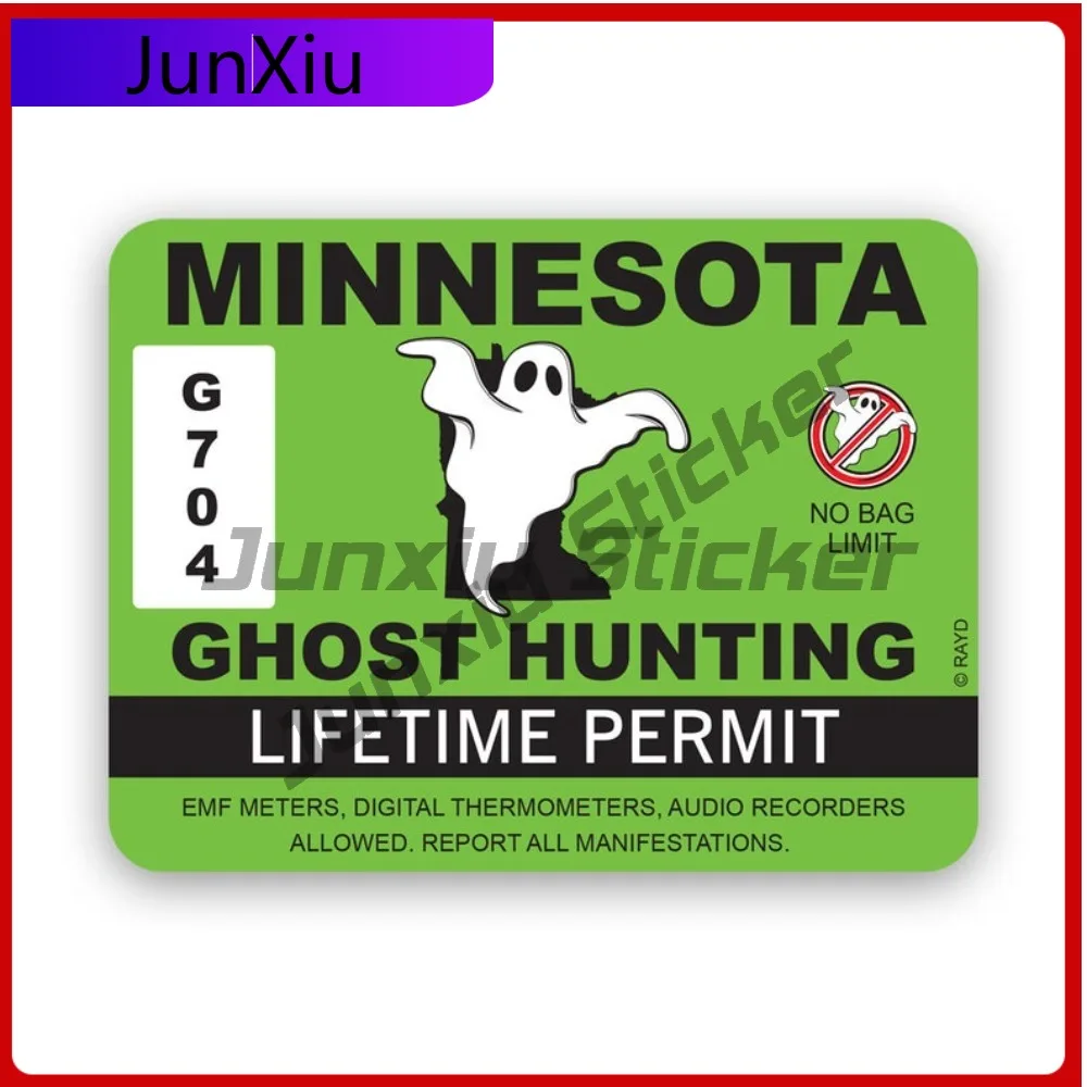 

Vintage Trendy Minnesota Ghost Hunting Permit Sticker Decal American Made Uv Protected Paranormal Hunter Ghosts Hunters Mn