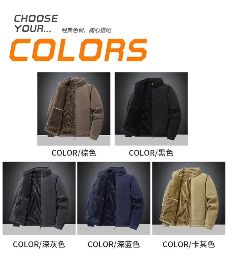 Dicke Fleece-Militärjacken für Herren, Herbst-Winter, warm, winddicht, lässige Parka-Mäntel, Streetwear, Vintage, schwere Oberbekleidung, Parkas – Detail 3