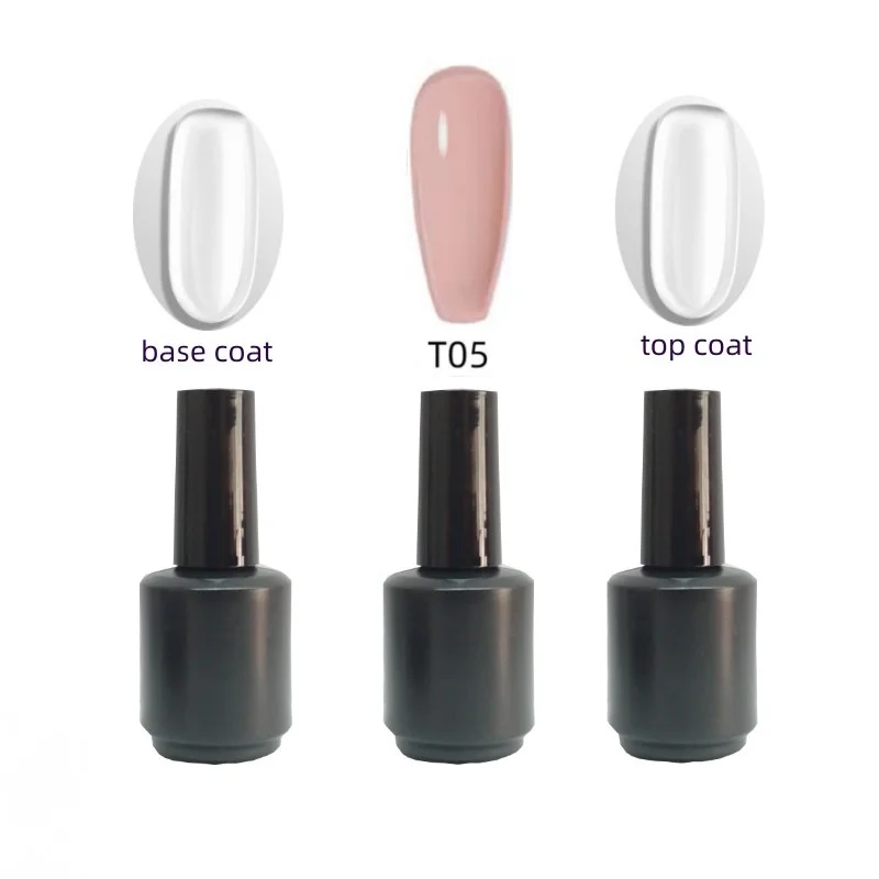 Nude color T05 Gel+Base coat+Top coat 8 ml 3 pieces per set UV nail gel polish