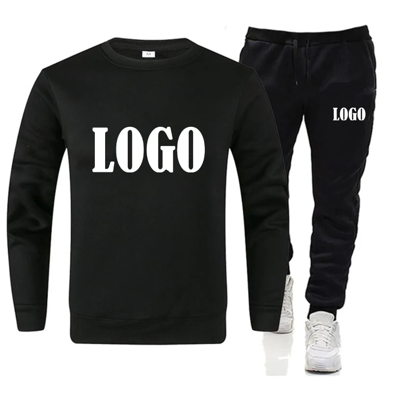 Customized Autumn Winter Men\'s Fashion Personality Tracksuit Casual Sweater and Trousers Two Piece Sets Streetwear Outdoor Sport