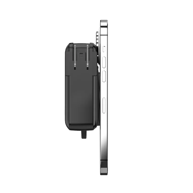 Power Bank Nirkabel Magnetik 5in1 15W Pengisian Cepat 22.5W untuk iPhone 16 Samsung Xiaomi Charger Dinding dengan Kabel Colokan AC Powerbank