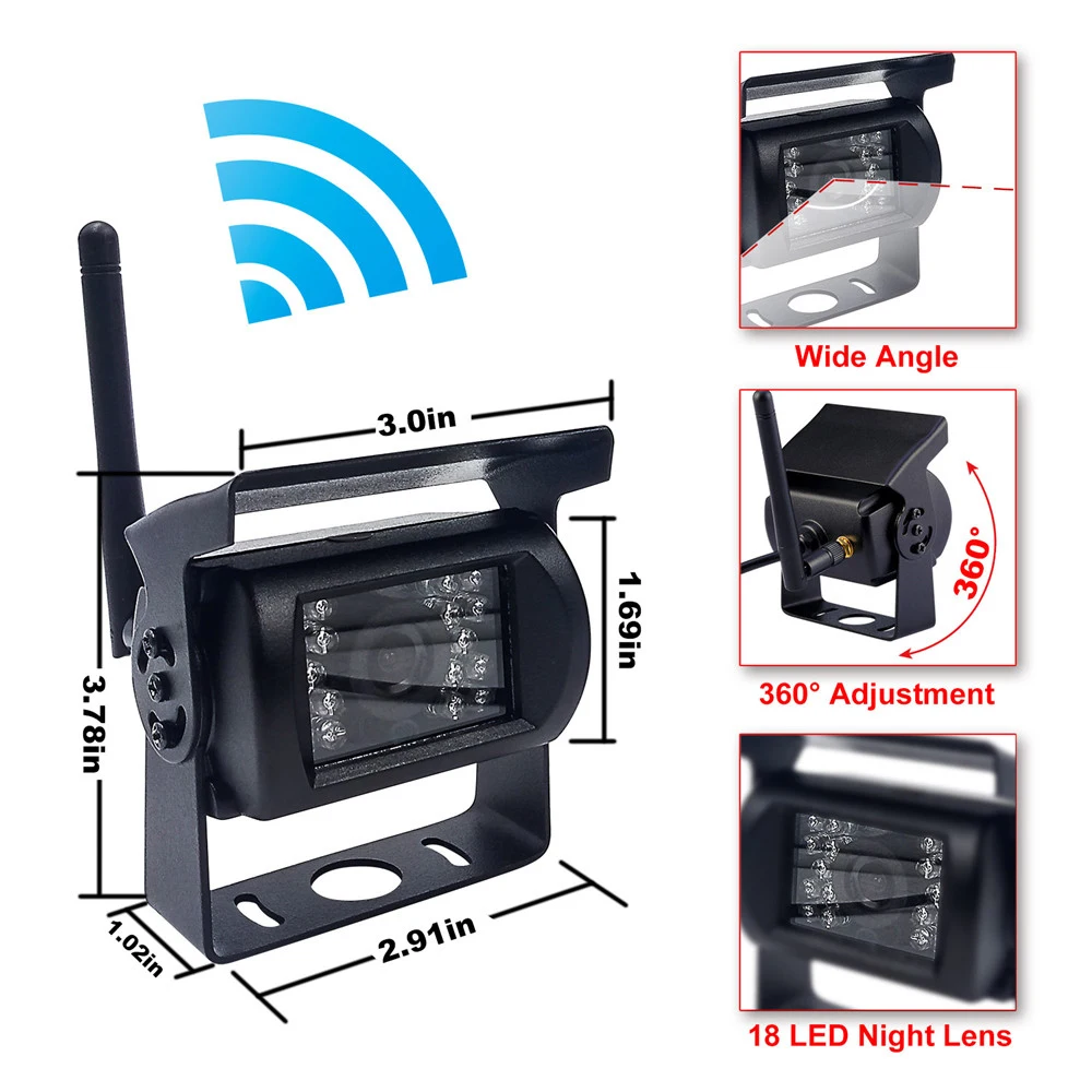 Podofo Vehicle Wireless Reverse Camera 7