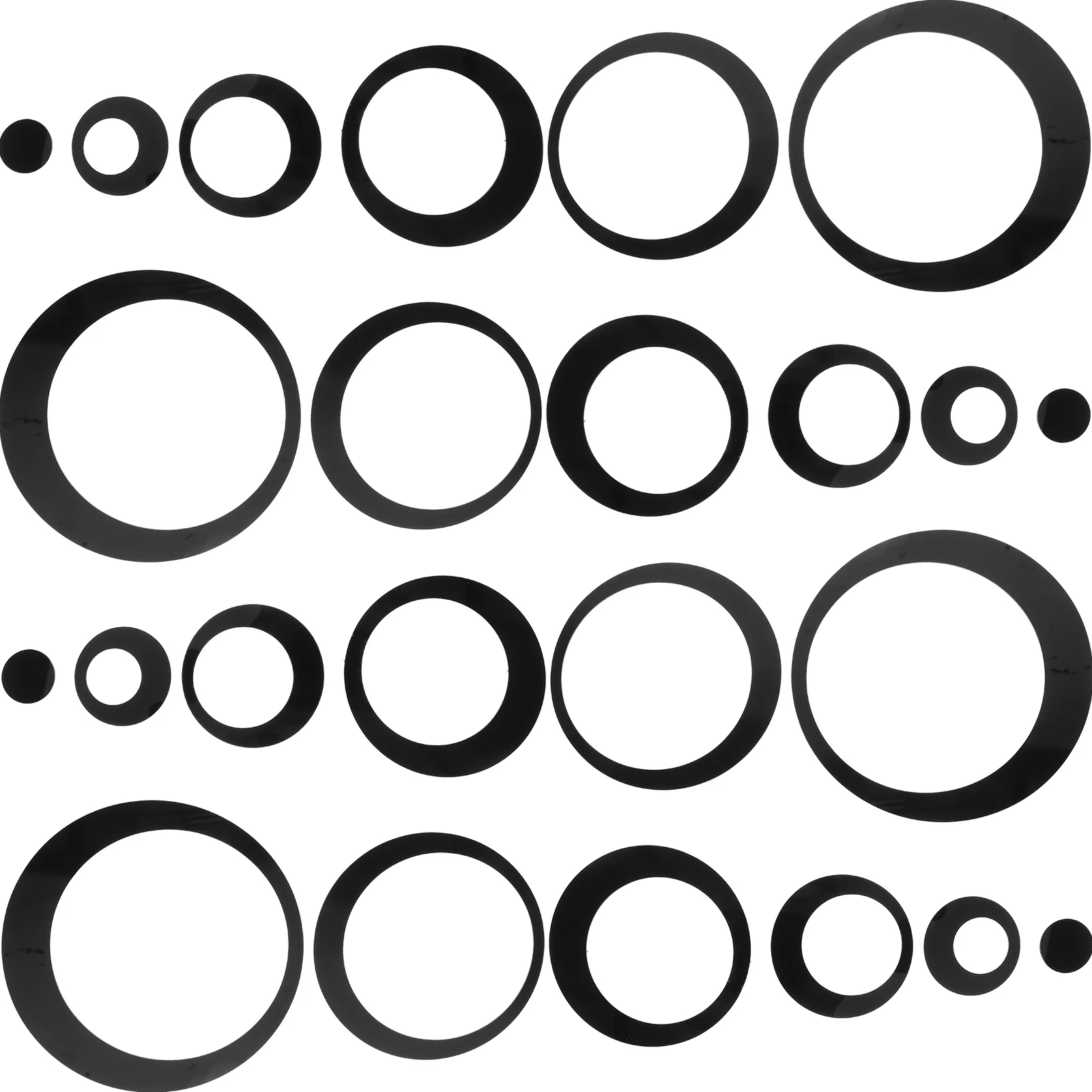 

36 Pcs Mirror Wall-mounted Set Sticker Decal for Bedroom Decals Sticky Living Black Decor
