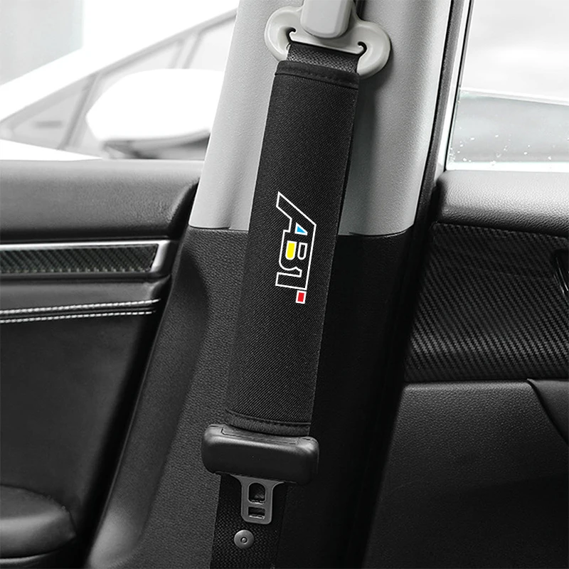 وسادات حزام مقعد السيارة من الحرير الجليدي للتنفس ، ملحقات السيارات ، غطاء مقعد للمقاعد ، أودي ، فولكس فاجن ، سكودا ، ABT ، رياضة السيارات ، سبورتس لاين ، زوج واحد