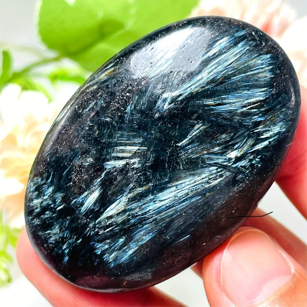 حجر النخيل الطبيعي من Astrophyllite جيب كريستال حجر فلاش أزرق مقتنيات الصخور بلورات الشفاء ديكور المنزل #3