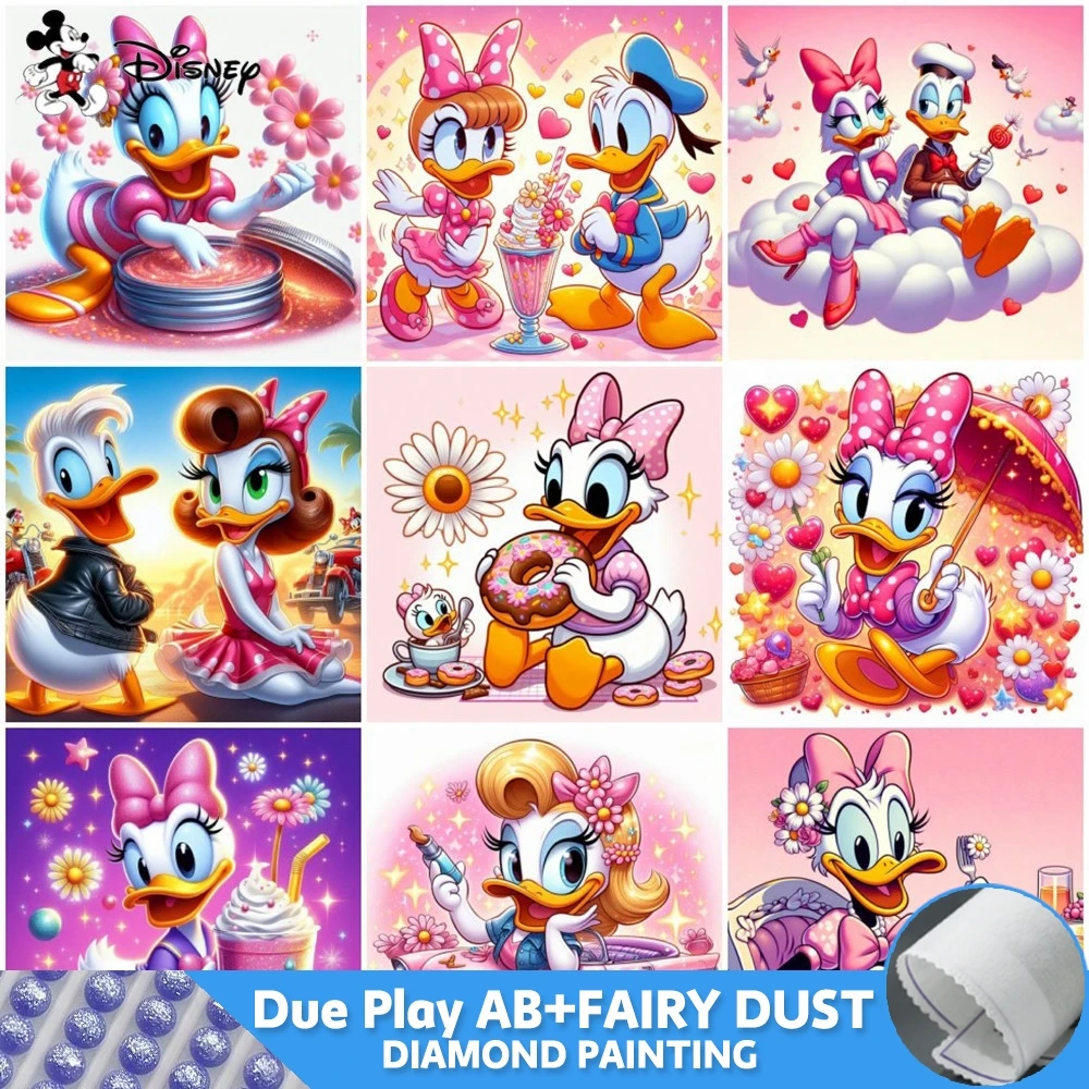 Fairy Dust AB Disney Cartoon Diamond Painting Donald Duck And Andr Mosaic Flower Set Home Decor Cookie Destroy