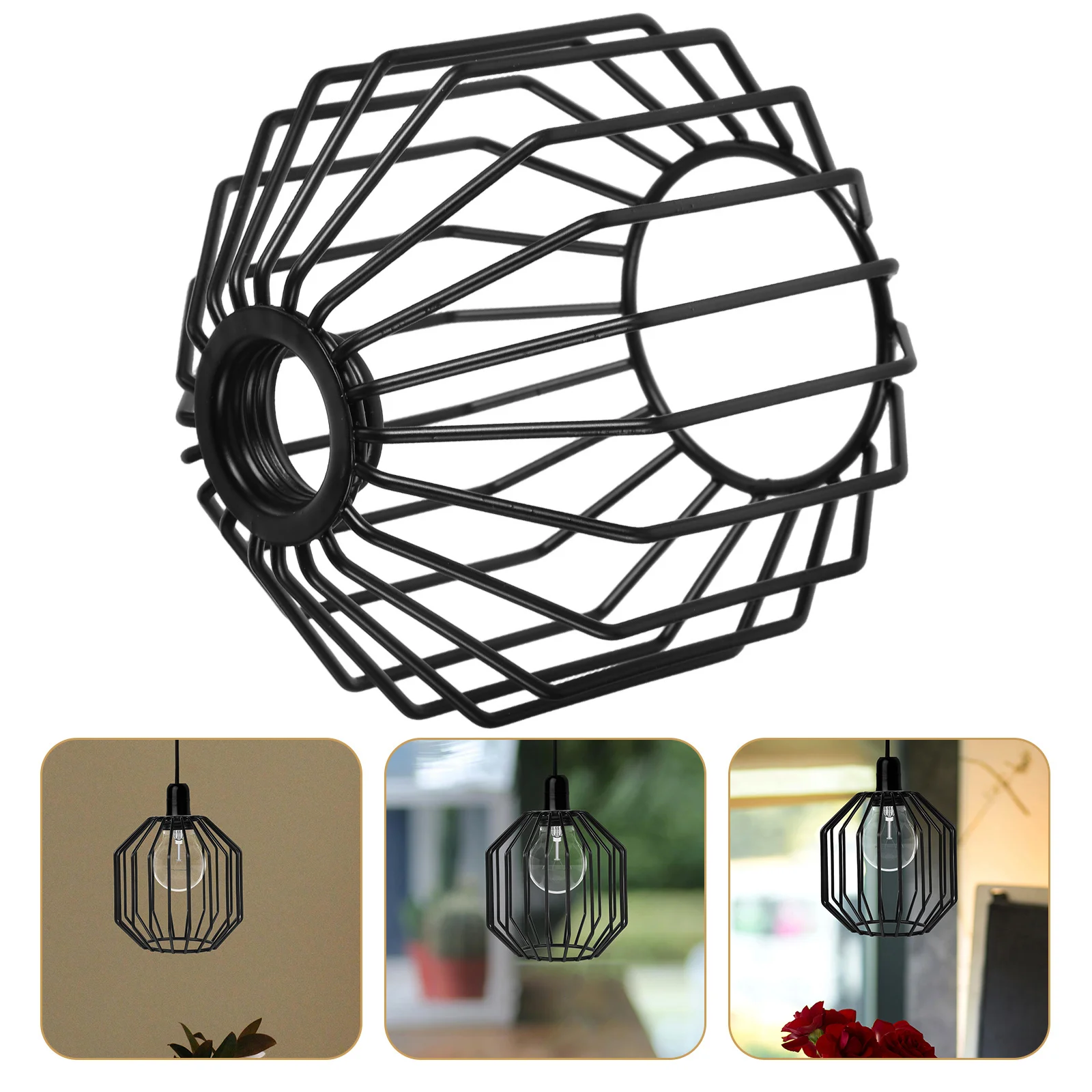2 szt. Żelazny klosz w kształcie klatki dla ptaków, rustykalny metalowy pokrowiec na lampę, zamiennik do lamp wiszących w stylu industrialnym