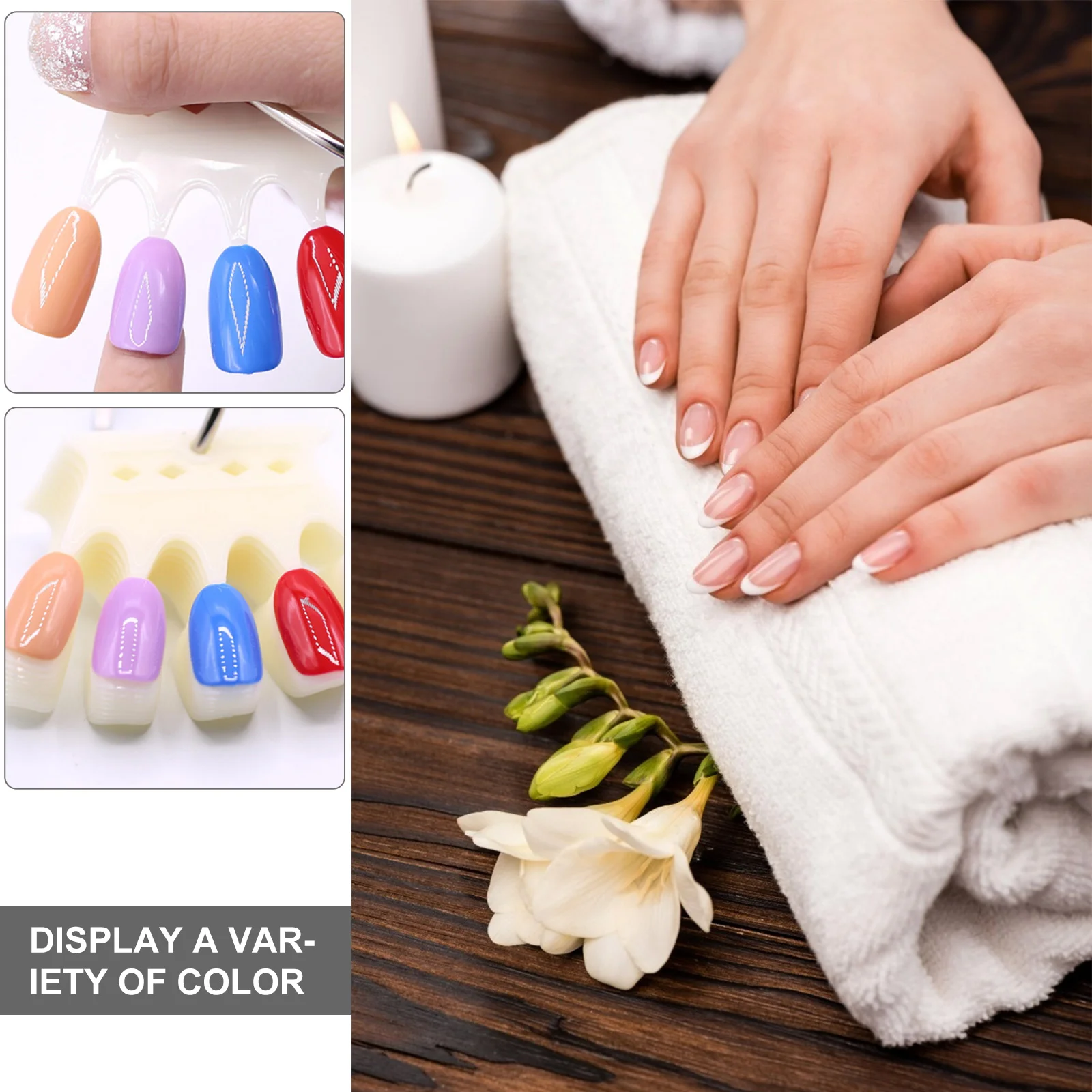 5-częściowe kontrastowe kolorowe karty do paznokci Wyświetlacz Karty do ćwiczeń Końcówki narzędzi Produkty do manicure Narzędzia do sztucznych lakierów ze stali nierdzewnej