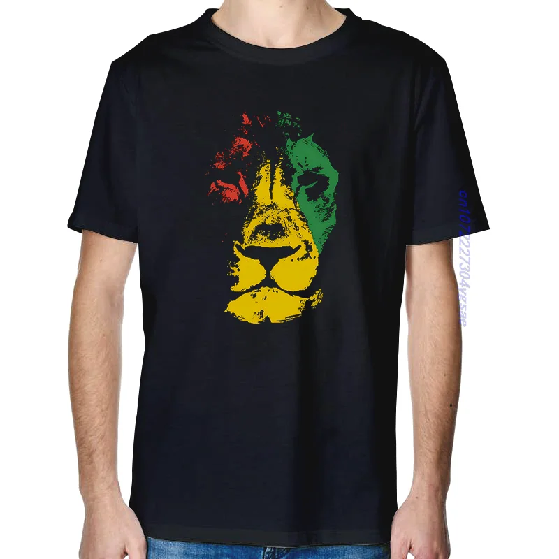 Jamaica Rasta Lion Funny Graphic T Shirts Cotton Men\'s Short Sleeve T-Shirt Summer High Quality Streetwear Mens Print T Shirt