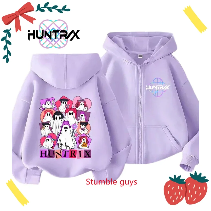 

Kids Kpop Demon Hunters Zipper Hoodie Spring Autumn Comfortable Boys Girls Clothes Shopping Wear Sweatshirt