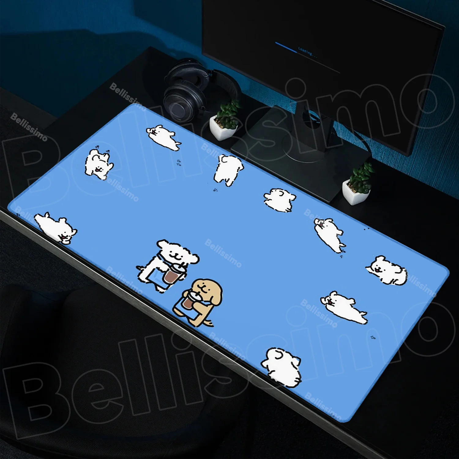 

Kawaii Line Dog XXL 90x40 Mousepad Large Gaming Compute Gamer Keyboard Mouse Mat Soft Mats Rubber Washable Non-slip Based for PC