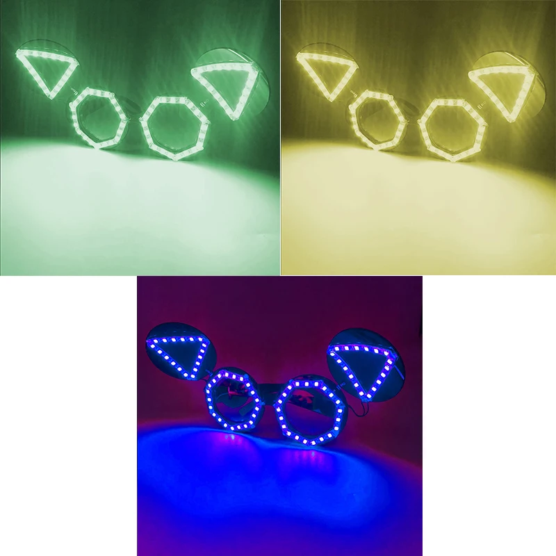 Nette lustige Mickey Cosplay Kostüme Gläser Jungen Mädchen Dekoration Brillen leuchtende LED Neon Gläser Glow für dunkle Nacht