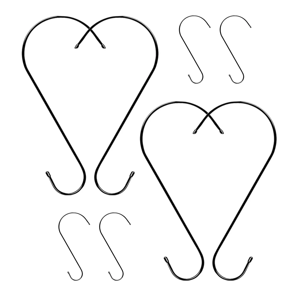 

8 Pcs Hooks 30cm Black Multifunctional Hanging Garden Accessories Bird Feeder Plant Hanger Metal Hooks