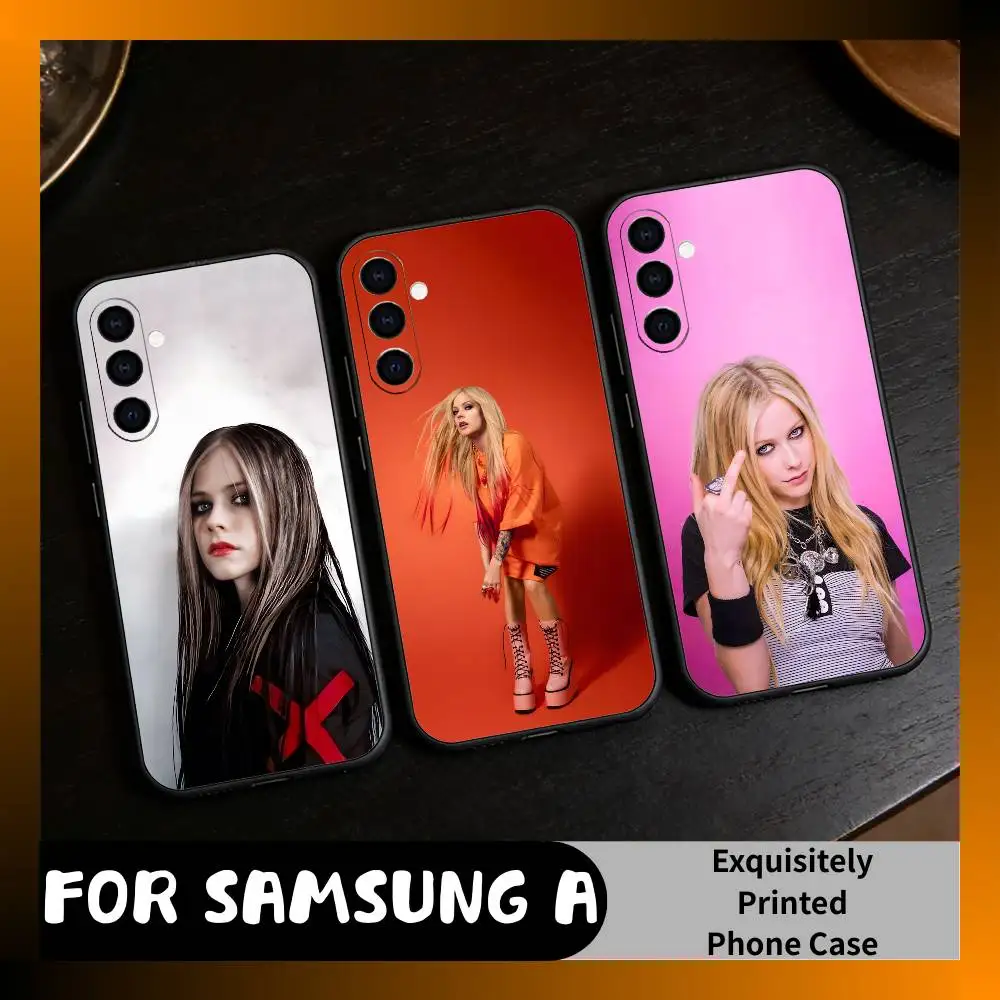 

AV Pop-Punk Queen Avril Phone Case For Samsung Galaxy A73,A72,A71,A70,A52,A51 Others Soft Black Cover