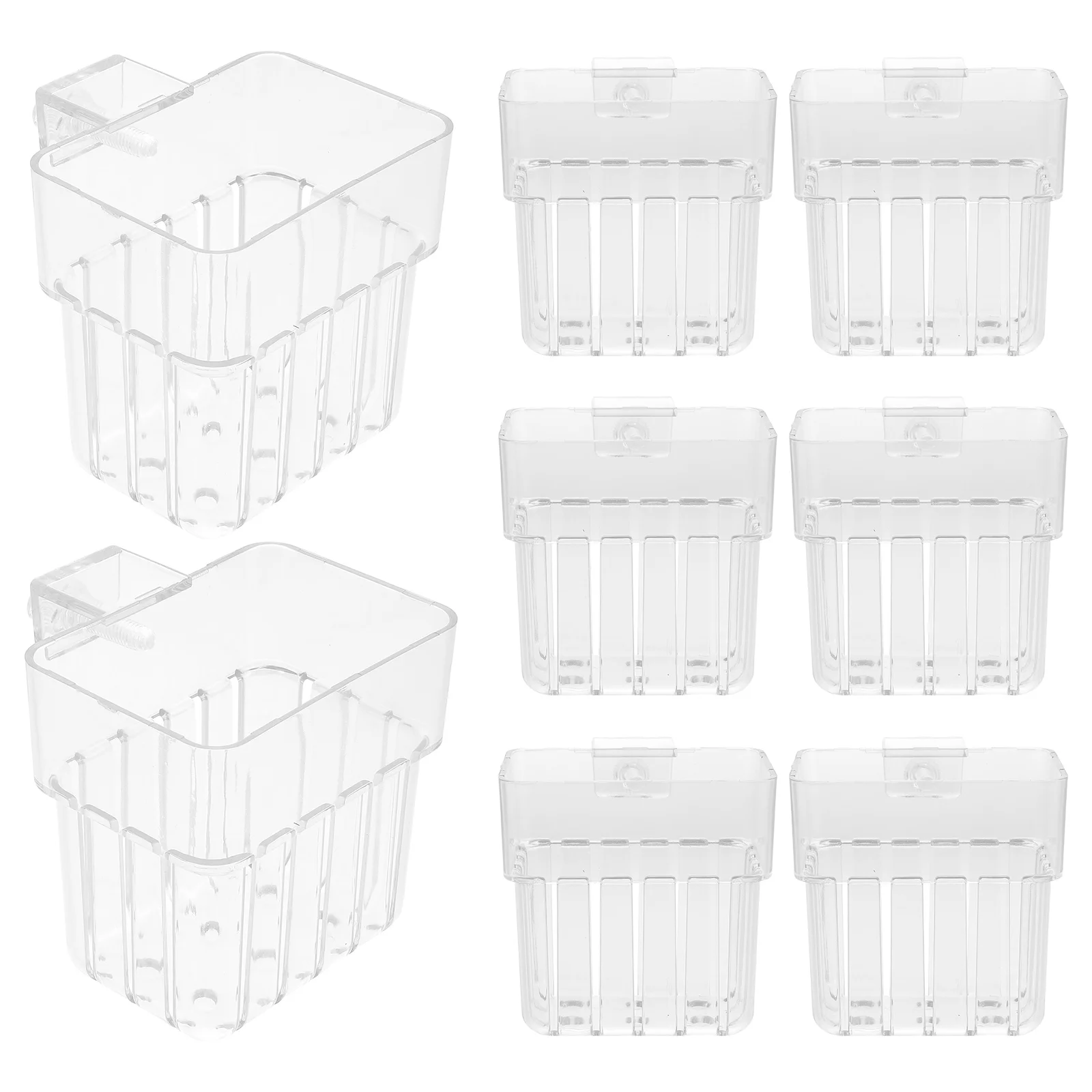 

8Pcs Transparent Hanging Aquarium Plant Holders Acrylic Fish Tank Hydroponic Planter Cups Decorative Fish Tank Plant Pots
