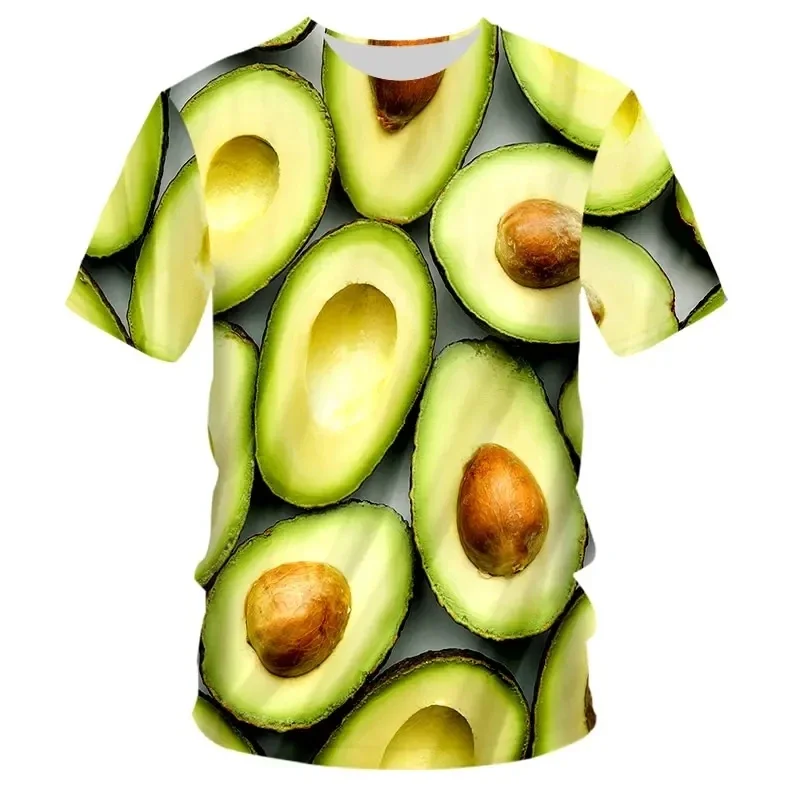 Camisetas divertidas con estampado 3D de frutas frescas para hombres y mujeres, camiseta de manga corta, camisetas de gran tamaño Harajuku Y2k, ropa para niños, nuevas