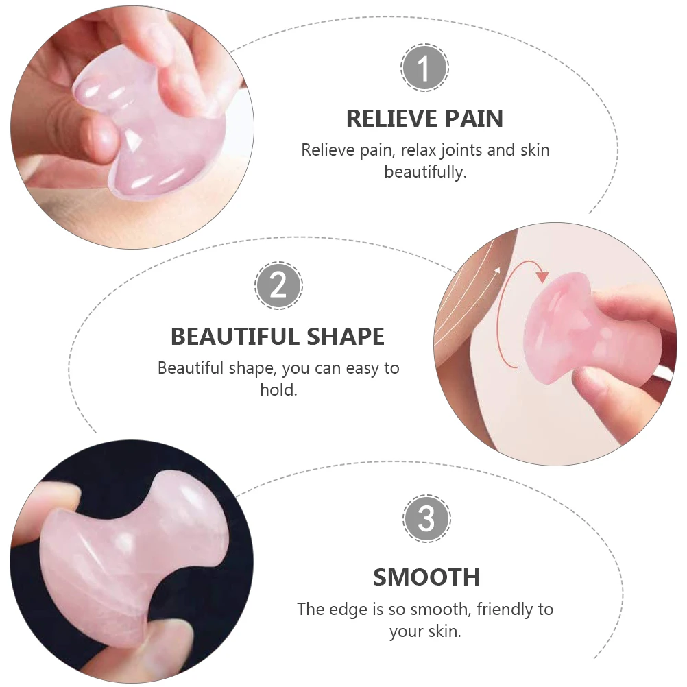 

2pcs Gua Sha Board Smooth Mushroom Shaped Massaging Tool for Face Neck Back Pain Relief Skin Care Scraping Plate SPA Tools