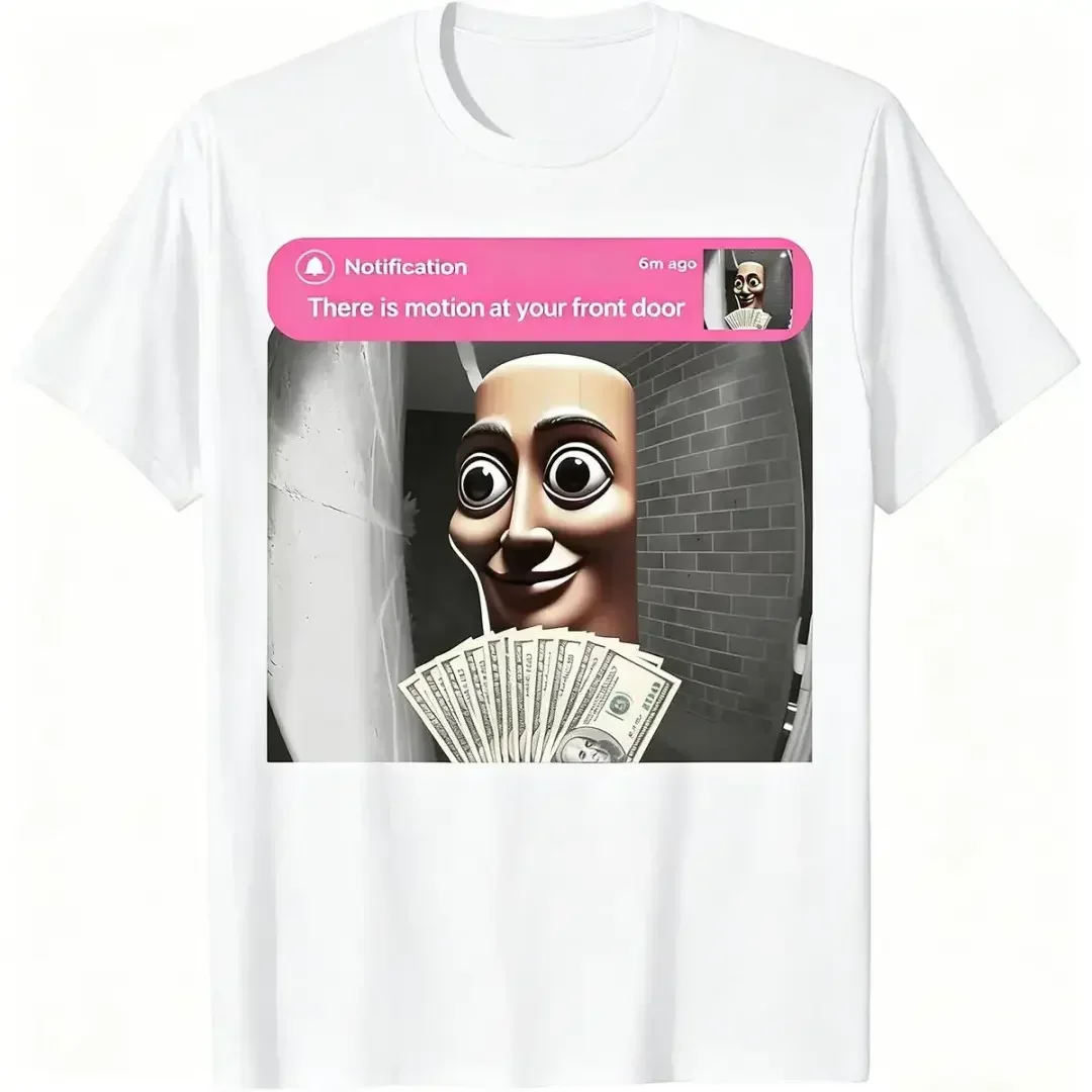 Viral 'There Is Motion At Your Front Door' Tee Tung Tung Tung Doorbell Meme Funny  Motion Shirt Short-sleeved T-shirt Streetwear