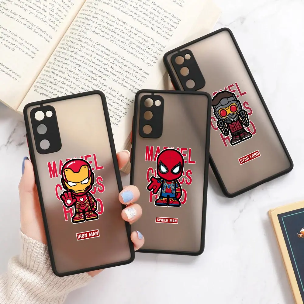 

Marvel Comic Hero A52 5G Case For Samsung A53 Case A71 A51 A33 A32 A12 A42 Galaxy A72 A73 Matte Cover Iroman Spider-Man Avengers