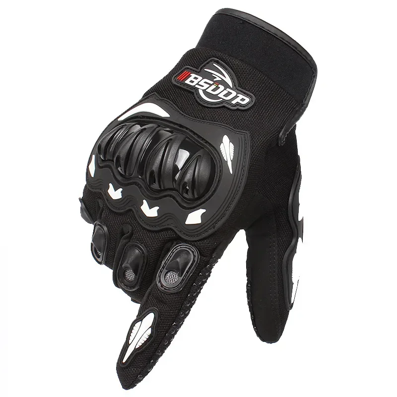 Gants de Moto Universels en Cuir group, Couleur Noir, Blanc, Équipe de Course sur Route, Été, Hiver