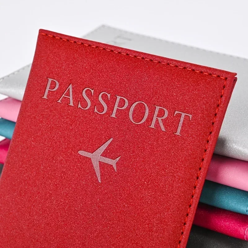 New Solid Color Starry Shiny PU Leather Passport Holder for Men Women Travel Ticket Passport Protective Cover ID Card Holder