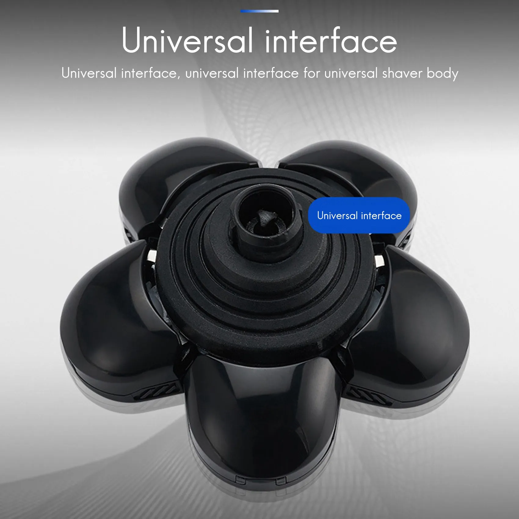 Hot Sale-4X الرجال ماكينة حلاقة كهربائية رؤساء شفرة حلاقة كهربائية استبدال رئيس 6 شفرات رئيس ماكينة حلاقة استبدال أصلع الأسود #1