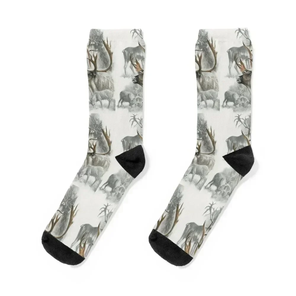 

Caribou Collage Socks halloween sports and leisure christmass gift Children's Socks Woman Men's