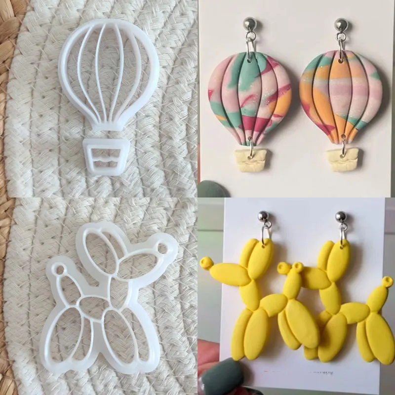 Hot Balloon Cartoon Kink Dog Polymer Clay Mold DIY Cute Animal Chickee Duck Clay Cutter Earring Jewelry Pendant Making Hand Tool