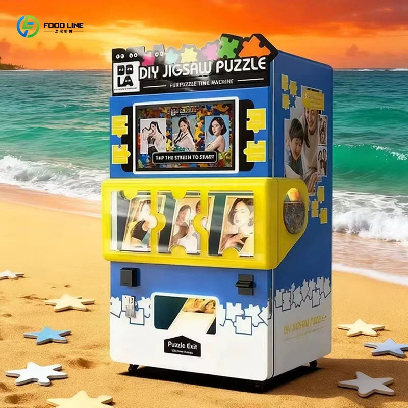 2026 New Jigsaw Vending Machine DIY Puzzle Photo Self-Serve Accepts Bills & Coins for Cafe Customized
