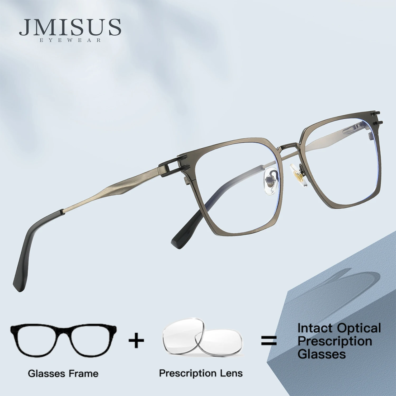 

JMISUS Fashion Square Progressive Prescription Glasses Men for High-quality Metal Male Photochromic Optical Eyewear