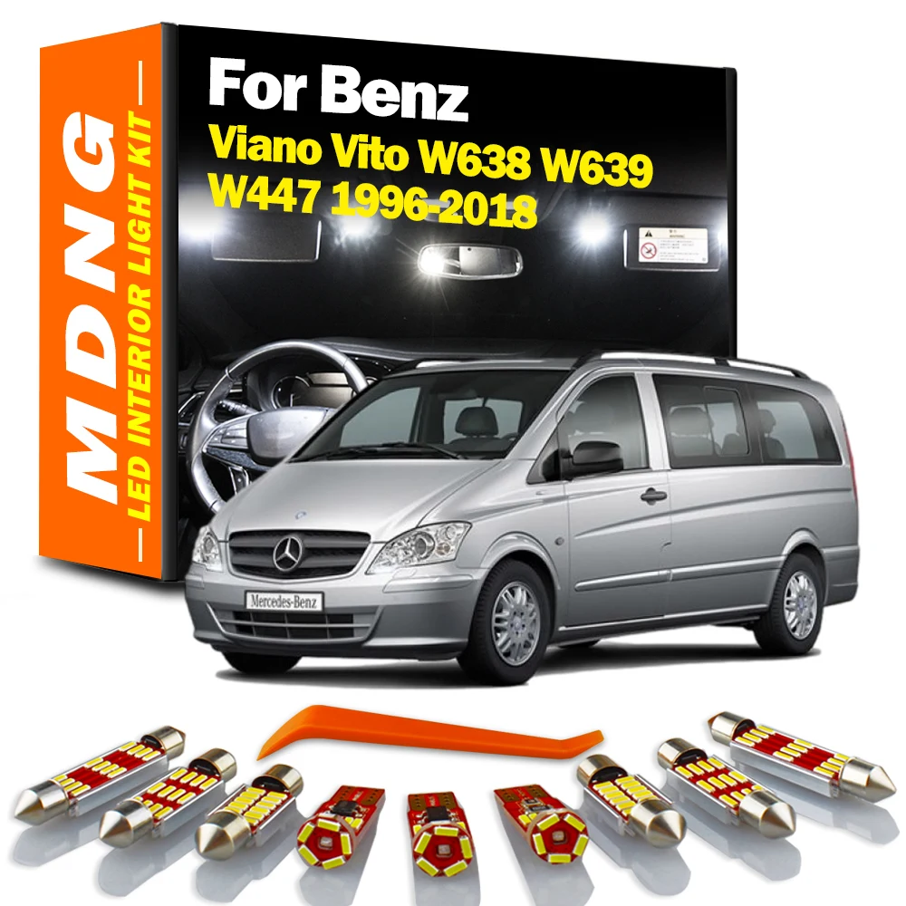 MDNG For Mercedes Benz Viano Vito W638 W639 W447 1996-2017 2018 Vehicle Lamp LED Interior Dome Map Light Kit Car Led Bulb Canbus