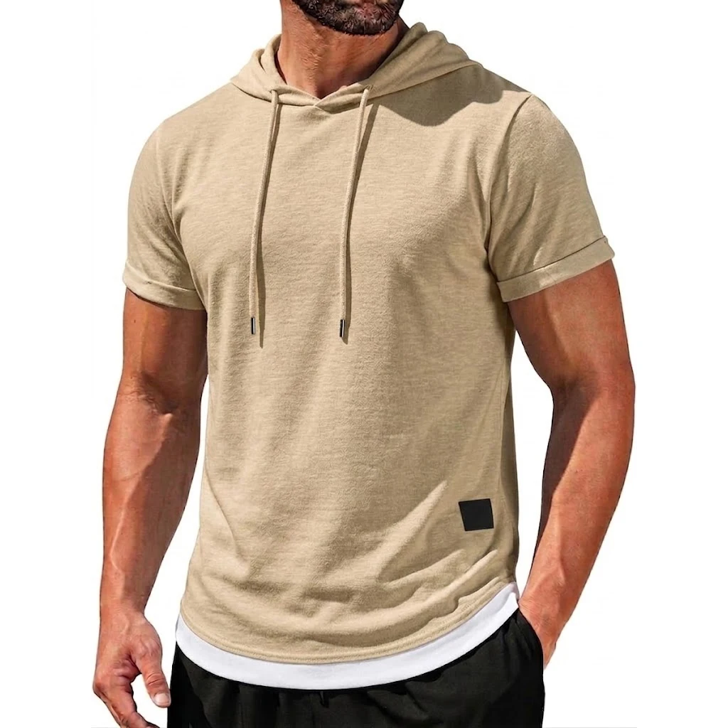 Lightweight Hooded Men's Fitness T Shirt