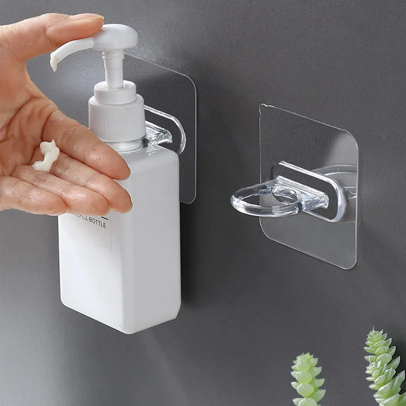 1–80 Stück transparente Ringhaken für Badezimmer, Küche und Schrank, ein multifunktionaler, an der Wand montierter Stützhaken für Handtücher und Bademäntel