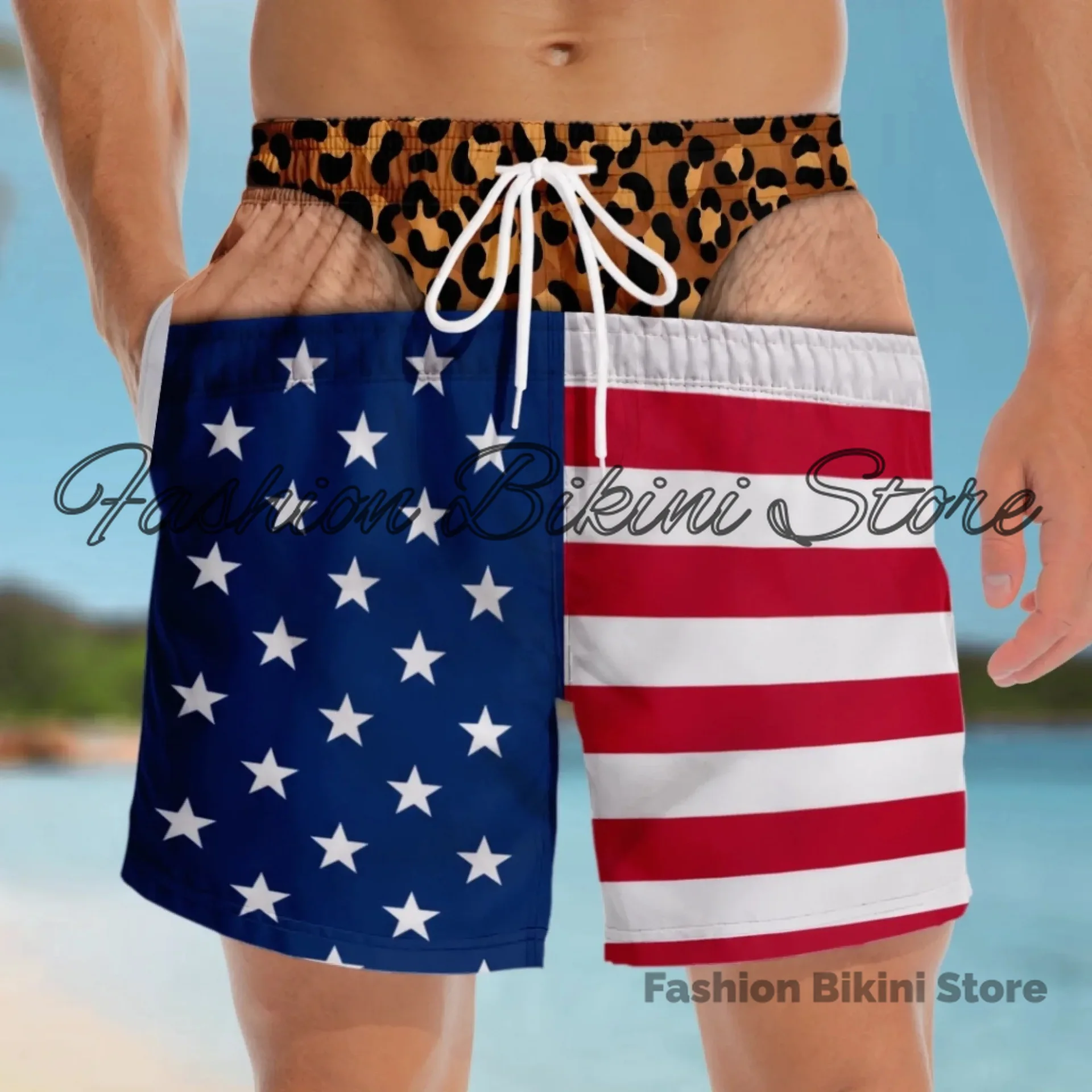 Funny Loose Beach Pants Vacation Casual 2026 Summer New Men 3d Print Vacation Beach Shorts Travel Gift for Men Surf Board Shorts