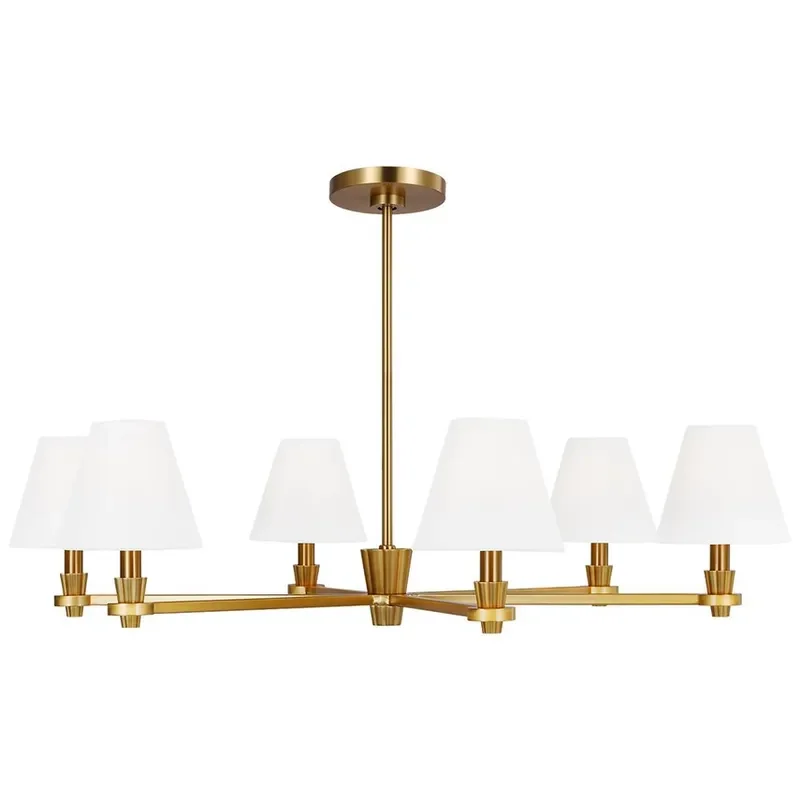 Nordic Solid Brass Chandelier Modern Minimalist Pendant Light for Living Room Dining Area Whole House Ambient Lighting