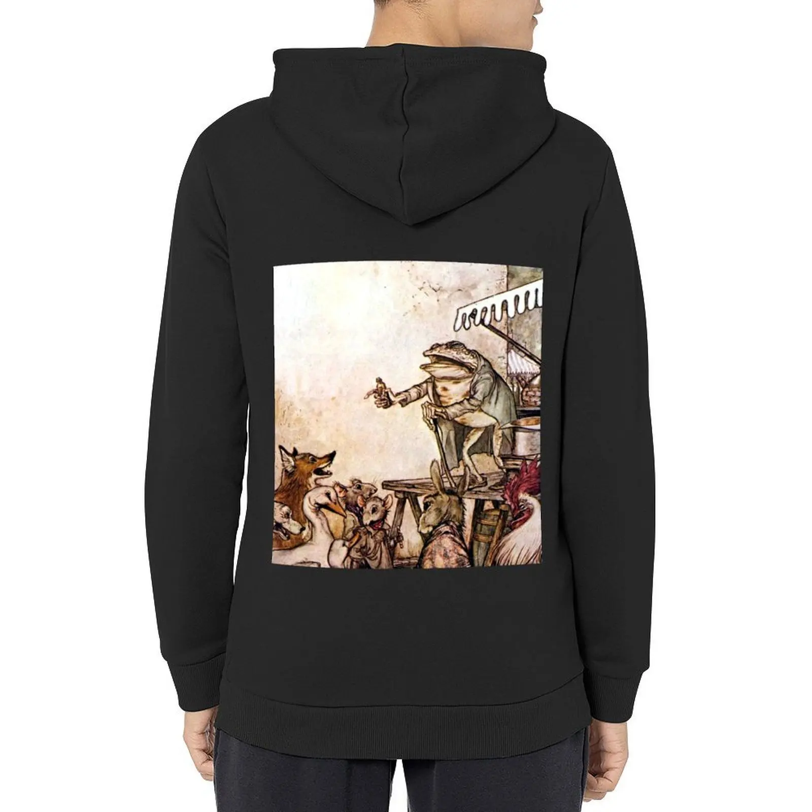 The Quack Frog - Arthur Rackham Hoodie ملابس الخريف الكورية ملابس رجالية ملابس كورية ملابس رجالية بقلنسوة كبيرة الحجم