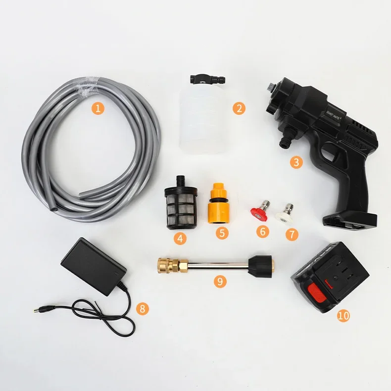 

l 24V High Power Li-ion Cordless Portable High Pressure Electric Car Washer Gun Rechargeable Car Wash Machine