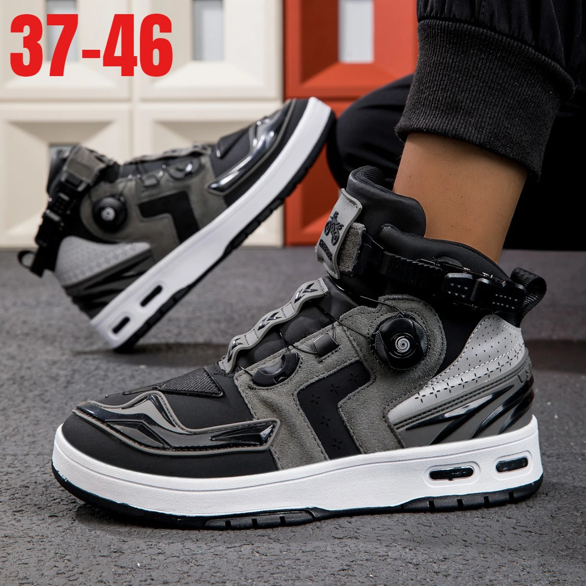 

Trendy Anti Slip Motorcycle Boots Wear-resistant Riding Leather Motorcycle Shoe High Top Casual Motorcycle Shoes
